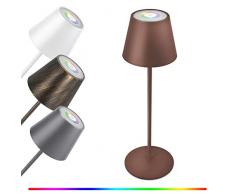 GGNOO Lampada Ricaricabile da Tavolo Dimmerabile LED Lampada da Tavolo Senza Fili 8 Colori RGB Impermeabile IP54 Lampada a Batteria per Camera da letto, Ristorante, Bar