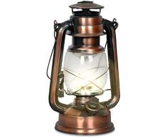 Eaxus® 15 lanterna da giardino in rame a LED in design di lampade a olio - Bella decorazione luce del vento decorazione