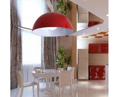 San Tai@Lampada lampadario a sospensione design retrò,rosso,ferro,50cm