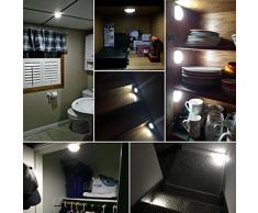 AMIR Luce Wireless con Sensore di Movimento, Luci Armadio, Lampada da Parete, 3 Modalità, Luce Notturna per Armadio,Corridoio, Scala, Bagni (3 Pezzi, Bianco)