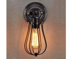 1PC E27 Metallo Lampada da Parete Vintage Lampada Muro Applique a Gabbia Applique da Parete Lampada Muro Perfetto per Camera da Letto, Soggiorno, Bagno, Corridoio, Scale