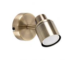MiniSun - Bellissima plafoniera/lampada da parete, moderna con una luce spot orientabile e finitura in ottone antico