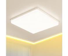 EASY EAGLE Plafoniera Led Soffitto Quadrata 48W Moderni Luce 3000K 4800LM IP44 Lampada per Bagno Cucina Camera da Letto Sala Soggiorno Corridoio Ufficio Cantina Ø30CM