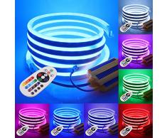 Xunata 20m Luce al Neon Flessibile Striscia LED RGB 220V con Telecomando 24 tasti, Kit Luce 5050 Trasformatore Impermeabile 1500W