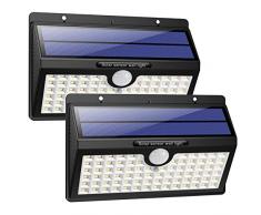 HETP Luci Solari Esterno, 78 LED Super Luminosa Lampada Solare con Sensore di Movimento Impermeabile Wireless Luce Solare da Parete con 3 Modalità Lampade Solari di Sicurezza per Giardino