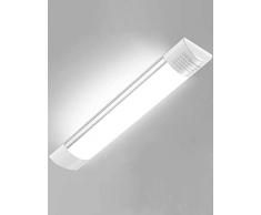 Sararoom Tubo LED Integrato 30cm Plafoniera Led Neon Slim 10W 1200LM Luce Bianco freddo 6500K Plafoniera Led a Soffitto Moderno IP40 Impermeabile Plafoniere da ufficio per Officina Garage Bagno Cucina