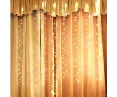 Lixada 3 * 3M 300 LEDs Tenda Luminosa Natale USB Cavo Morbido Tenda Piena Luci Natalizie da Esterno e Interno per Festa Matrimonio Giardino Natale