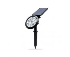 LEDChampion - Lampada solare da terra a LED, per esterni, con pannello solare e picchetto, luce bianca calda e fredda a scelta fino a 5500 kelvin, protezione IP65