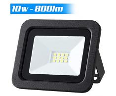 Faro Led Esterno 10W Luce Bianco Freddo 6500K Ultra-Luminoso 800LM Lampada Faretto Slim da Giardino Illuminazione di Sicurezza Faretti Risparmio Energetico Basso Consumo Impermeabile IP65 (10)