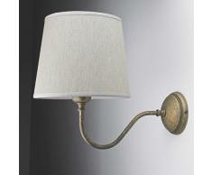 lampada da parete tessuto tessuto abat-jour beige vero ottone antico bronzo antico fatto a mano E27 a 60W parete lampada da parete camera da letto soggiorno