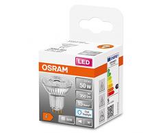 OSRAM LED Star PAR16 50 lampada LED con riflettore con un angolo del fascio di 36 gradi, base GU10, bianco luce del giorno (6500K), in sostituzione delle tradizionali lampade spot 50W, 1-pack