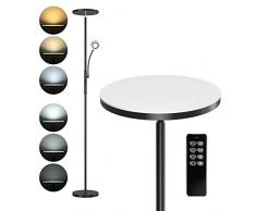 Anten Lampada LED da Terra Dimmerabile, Lampada da Pavimento a Doppia Luce, 30W e 5W, 2000LM Illuminazione da Pavimento, 3 Temperature di Colore, per Soggiorno, Camera da Letto, Ufficio
