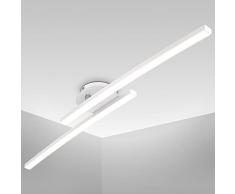 B.K.Licht Plafoniera LED soffitto moderna, L. 57.5cm, luce calda 3000K, 1100Lm, 12W, Lampadario, braccio ruotabile per Camera da letto soggiorno cucina, applique da parete interno