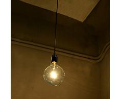 1-testa Vintage Edison Soffitto Apparecchio a Sospensione E27 Industrial Light Lampada Nero Regolabile Lampadario