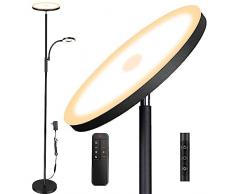 Yikuneng LED Lampada Da Terra Piantana, 42W/3700LM Super Luminoso Dimmerabile 2700K-6500K Lampada da Terra Salotto con Telecomando e Touch Control, Lampada Da Terra Per Soggiorno, Lettura e Ufficio
