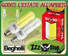 KIT LAMPADA BASSO CONSUMO BEGHELLI 1+1 ANTI ZANZARE INSETTI LAMPADINE 2PZ