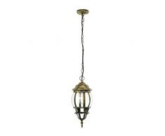 Lampada a sospensione Brest stile rustico in oro anticato stile retrò impermeabile E27 IP23 ideale per balconi, gazebo, giardini e terrazzi