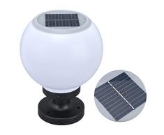 Luci Solari da Esterno, Globo Palo Lanterna LED Rotonda Lampluz Sfera Solare Esterna Impermeabile per Giardino Patio Cortile Passerella Colonna Lampada Villa Recinzione Luce
