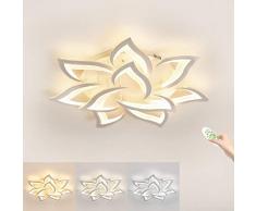 Moderna Plafoniera LED, Dimmerabili Creativa Petalo Lampada da Soffitto, 3000K - 6000K, 10Luci Φ85 60W 6000lm, Pannello acrilico Luci di Soffitto Soggiorno, Camera da Letto [Classe energetica A ++]