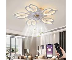 Ventilatore da soffitto a LED silenzioso con luce, luce da soffitto dimmerabile da 60 W Ventilatore da soffitto a velocità del vento regolabile con telecomando per soggiorno camera da letto