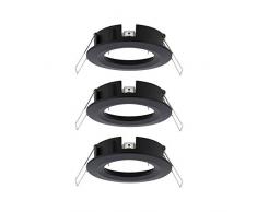 Pauleen Set Paulmann 92481 Lampada Choose Spot Fisso 3 faretti soffitto da Max. 10 Watt Nero Opaco apparecchio da Incasso Alluminio, Chrome Matt