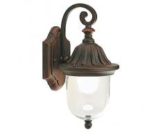 Applique in basso lampada classica da parete per esterno ruggine