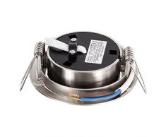 Ultra sottile LED Spot Faretto da incasso in acciaio inox 230 V ferro spazzolato orientabile - 4 W 330lm 120 ° - bianco caldo (2900 K)
