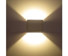 Topmo 2 pezzi 7 W LED luci da parete bianco lampade da parete di alta qualità in alluminio corridoio proiettore Up e Down Design 2700 K luce bianco caldo
