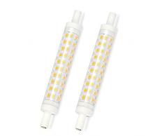 YW R7S 10W LED Lampadina Dimmerabile 118MM Slim Riflettore Bianco Caldo 3000K 230V 100W R7s J118 Riflettore Lampadina Alogena Lineare 360°per Proiettore Lampada per Soffitto (2 pezzi)