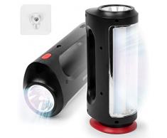 Duronic RL13 Torcia elettrica ricaricabile 3 in 1 | Lampada potente 1W | Torcia 240 Lumen e Lanterna 65 Lumen | 10h di utilizzo | Fissaggio a muro | Flashlight per Campeggio Trekking Emergenza