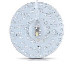 BAKAJI Circolina Corona LED Disco per Sotituzione Neon Plafoniera Luce 64 LED 36W 2880 Lumen Bianco Naturale 4000K Diametro 23cm Facile Installazione con Base Calamitata e Connettori Incusi