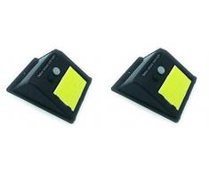 TEMPO DI SALDI Coppia Di Faretti Da Esterno Crepuscolare Ad Energia Solare Con 48 Led E Sensore