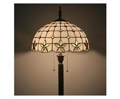 Lampada a Piantana da terra Tiffany Lampada Da Terra Lilla Stained Glass 2 Lampada Antica Base Americana Soggiorno Camera Da Letto Studio Hotel Lobby Ristorante Pasti Bar ( Color : Gold )