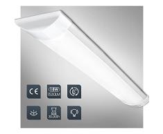 Neon LED 60 cm Tubi Plafoniere LED 18W, Ultra-Sottile Barra LED Soffitto 4000K Luce Bianca Naturale, Conveniente LED Sottopensile Cucina, Lampada Lunga Reglette LED per Garage Ufficio Officina Cucina
