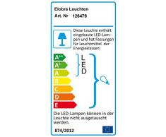 Elobra 126479 - Plafoniera in legno a forma di nuvola, con sole e fiore, con luce notturna a LED, per cameretta per bambini, colore: bianco, solare