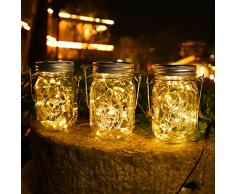 Lanterne Solari - 3 Pezzi 30 LED Lampada Solare Impermeabile IP65 Lanterne da Esterno Lampade Solari da Giardino per da Esterno Patio Feste Terrazzo Fuori Camera Letto Decorazioni (Solare)