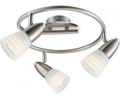 Globo - Plafoniera con 3 faretti LED a montaggio a soffitto, modello Caleb