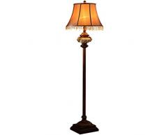 Lampada da terra vintage lampada da interno lampada da terra intagliata anticata adatta per soggiorno camera da letto - interruttore a pedale (E27)
