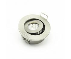 Confezione da 10 faretti piccoli da incasso con LED COB, 3 W, dimmerabili, con direzione regolabile, ideali per armadio, diametro del foro: 40-45 mm