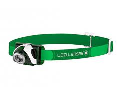 Led Lenser SEO 3 Lampada Frontale/Torcia Frontale a Led (Bianco) con Testa Inclinabile, Ideale per Camping/Outdoor/Bici/Corsa/Caccia/Pesca/Auto/Moto/Barca, Verde