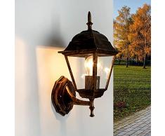 Applique per esterni Tirol a forma di lanterna color rame antico IP44 resistente alla pioggia ideale per il giardino E27