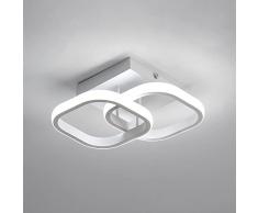 Pheashine Lampada da Soffitto a LED 22W Plafoniera LED Soffitto Moderna Quadrata Bianca in Acrilico 220V per Soggiorno 24cm Luce Bianca Fredda 6500K