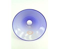 Ricambio vetro colore blu per lampada ministeriale,ricambi vetri liberty per lampade,applique,lampadari. vi1 Altezza 11 cm,diametro vetro 19 cm, Diametro esterno imboccatura 5,4cm.