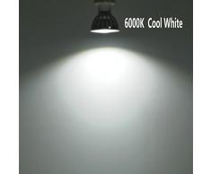 Lampadina alogeno 50W-60W equivalente Lampadina LED MR16 5.5W Faretto COB GU5.3, AC/DC12V,Bianco Freddo 6000K, Illuminazione da incasso, Faretti, Non dimmerabile, 550LM RA90,90°Angolo Del Fascio, Imballaggio Da 6 Pezzi .
