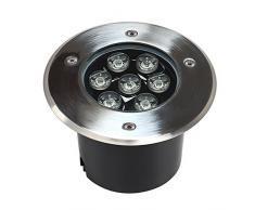 Faretto LED Segnapasso Segnapassi Calpestabile Esterno IP68 7W Luce Bianca Calda