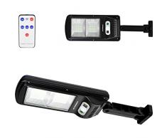 Faro Stradale LED COB, Lampione Solare LED Esterno con Pannello Solare, Sensore Crepuscolare e di Movimento,18W Luce Fredda 6500 K, Telecomando, 3 Modalità, impermeabile IP66 (modello 5, 10W)