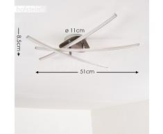 Lampada da soffitto LED Deneb in metallo di colore nichel opaco - Plafoniera design - moderna - 3-luci regolabili e inclinabili - Luce calda 3000 Kelvin - 1000 Lumen
