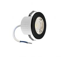 Mini faretto da incasso a LED, mini faretto da incasso, 4000 K, bianco neutro, 3 Watt, 240 lumen, grado di protezione IP54, nero