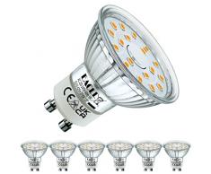 EACLL Lampadine LED GU10 5W Equivalente a Alogena 55W, Pacco da 6, 425 Lumen 2700K Luce Bianco Caldo, Faretti AC 230V senza Sfarfallio, Angolo a Fascio 120° Spot, Non Dimmerabile Lampade Riflettore