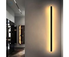 HMAKGG LED Interni Lampada da Parete Nero 3 Temperatura di Colore Lunga Applique da Parete Up Down Lampada Guardaroba Lampada da Specchio Soggiorno Camera Letto Lampada A Muro,150cm